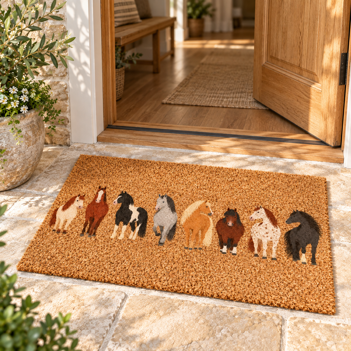 Horse Breeds Coir Doormat, Rustic Horse Lover Door Mat, Housewarming Gift, Newlywed & Wedding Gift, New Home Decor 326b558d-aeb7-4824-8690-2721527a6dbd-Th-m-ch-i-ch-n-t-m-ch-ng-a-1.png