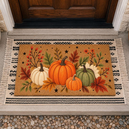 Fall Pumpkin Doormat, Autumn Door Mat, Harvest Welcome Mat, Pumpkin Front Porch Decor, Thanksgiving Doormat, Fall Outdoor Entryway Mat 3294c462-4813-41e5-844e-36615ab12c30-4.png