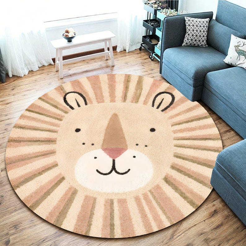 Round Lion Flannel & Velvet Area Rug, Cute Lion Floor Carpet, Soft Washable Round Rug, Kids Room Nursery Decor, Living Room Rug 334e8852-63d8-4709-9ad8-3673ebf844fd-il_794xN.8338327447_p320.jpg