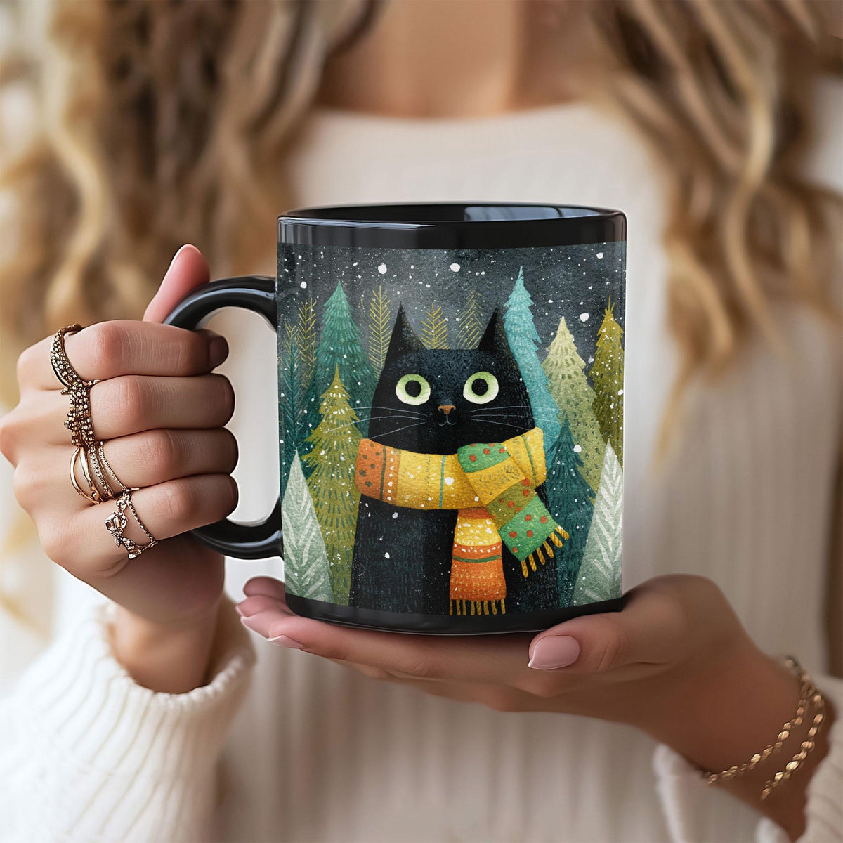 Black Cat Holiday Coffee Cup, Christmas Tree Cat Lover Gift, Black Ceramic Mug, Morning Coffee cup, Christmas Cat Mug, Winter Cat Tea Cup 338bfb09-0465-46e7-b456-788d331db69a-4.jpg