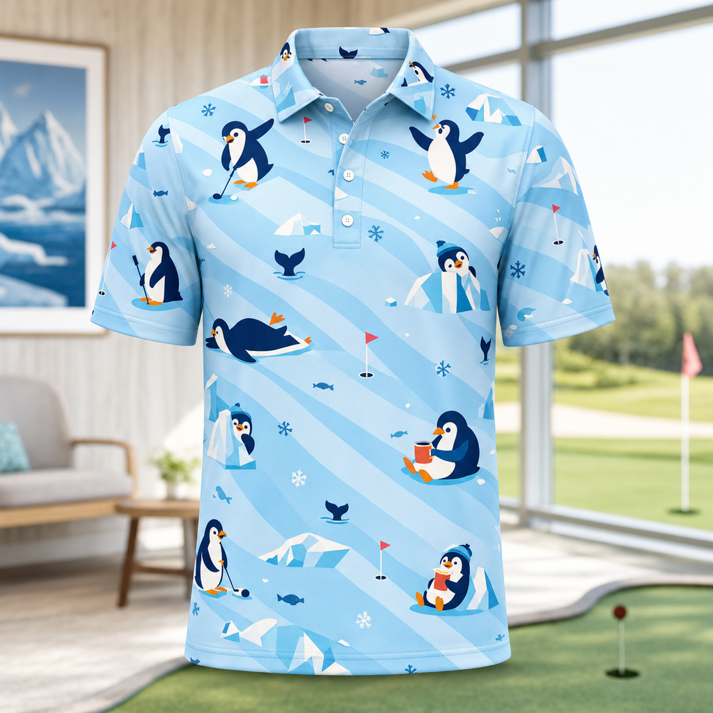 Arctic Penguins Mini-Golf AOP Polo - Polo shirt - All over printed 33d158e4-eb8a-42cd-a984-8df1960f1d05.png