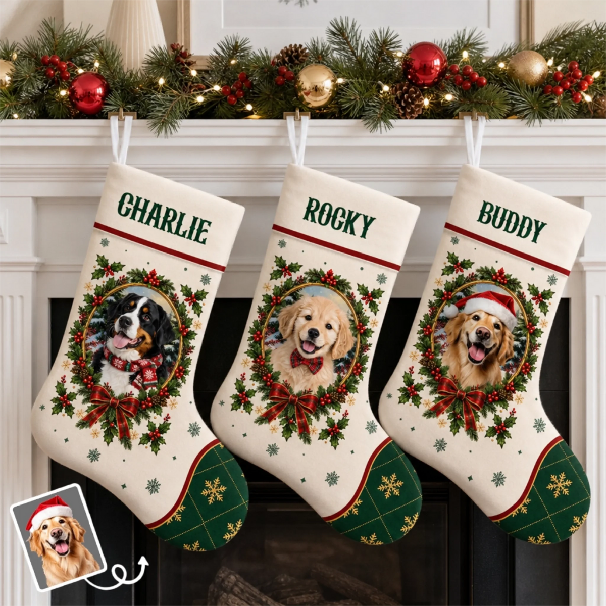 Custom Pet Photo And Name Christmas Gifts For Pet Lovers, Pet Owners - Personalized Stocking 3416078f-8eeb-4f3d-8296-add9fd10f0b3-6acdea2ef1697.png