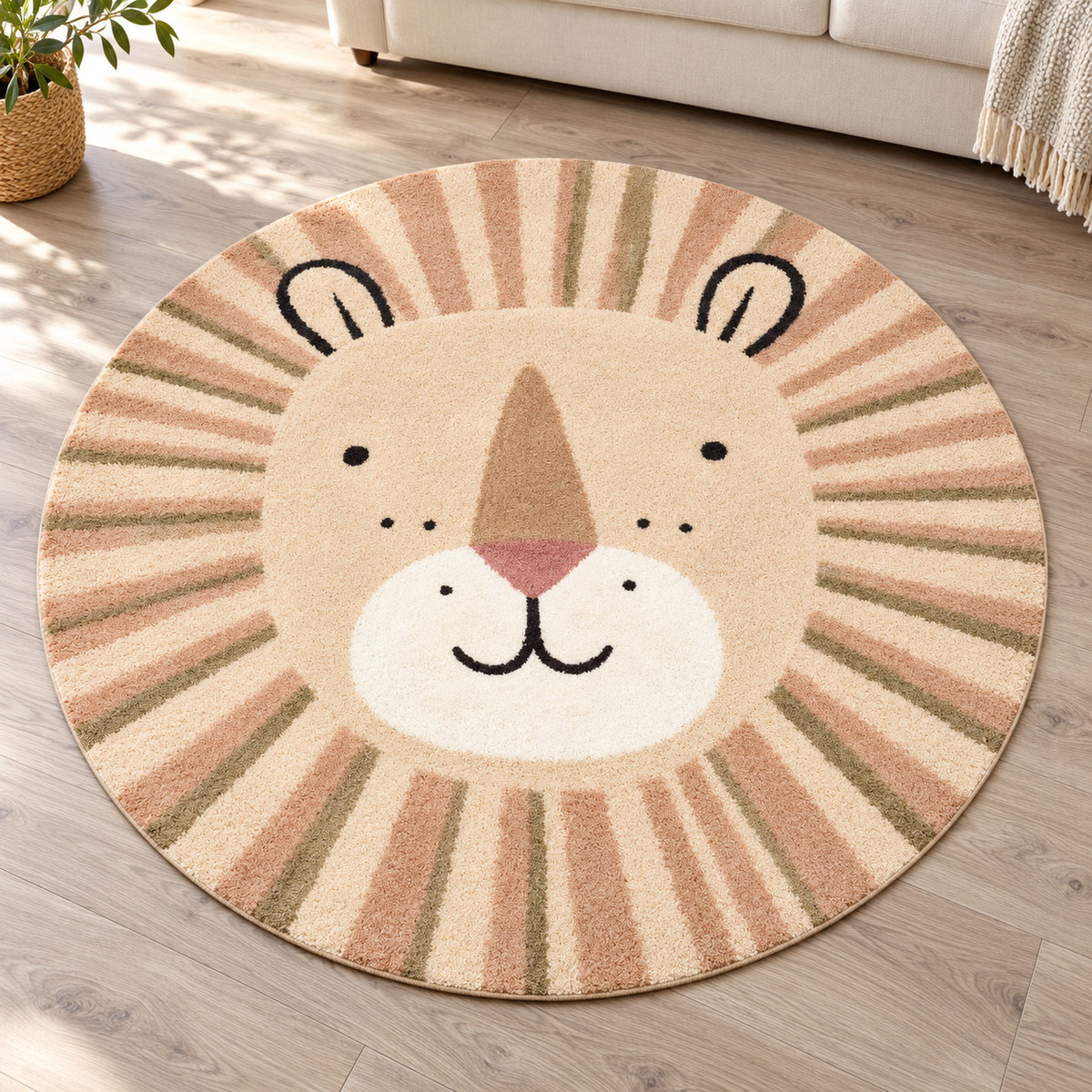 Round Lion Flannel & Velvet Area Rug, Cute Lion Floor Carpet, Soft Washable Round Rug, Kids Room Nursery Decor, Living Room Rug 344b071b-ac83-4a95-b841-2bb61f3df5c9-Th-m-s-t-tr-n-trong-ph-ng-kh-ch-3.png