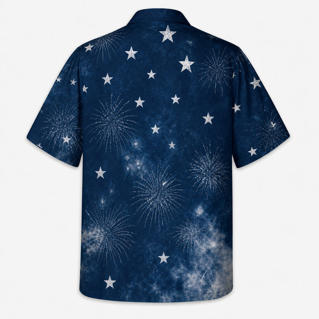Patriotic Pet Photo Hawaiian Shirt - Back view