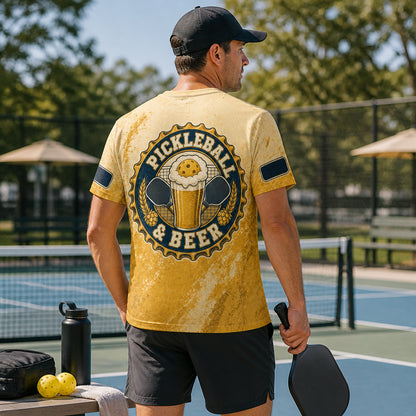 Pickleball & Beer AOP Tee — Custom Name Sleeves - Personalized T-Shirt - All over printed 35b288c4-dbba-47ed-8712-5552ef2cc299.jpg