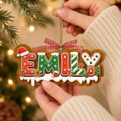 Personalized Gingerbread Christmas Letter 2-Layered Wooden Ornament: Custom Alphabet Kids Name Ornament, New Kids Gift, Christmas Tree Decor 36397072-f75c-4022-87f3-e3173abc77ae-2.jpg