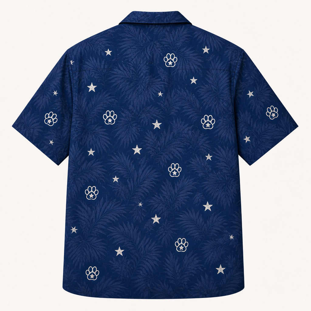 Stars & Paws Custom Pet Photo Hawaiian Shirt - Back view