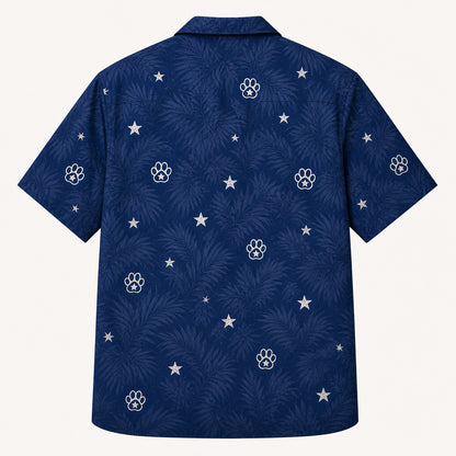Stars & Paws Custom Pet Photo Hawaiian Shirt - Back view