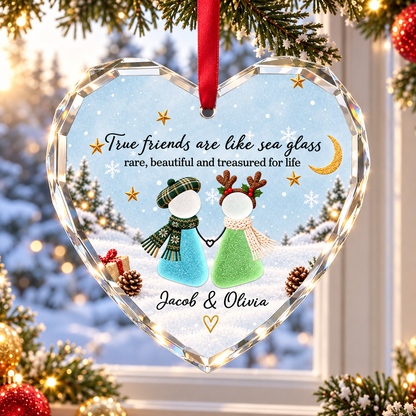 True Friends Are Like Sea Glass - Personalized Glass Ornament - Christmas Gift For Friends, Besties, Sisters 36925ab6-a464-4111-9c45-00f91b642221-1.png