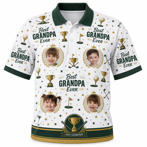 Best Grandpa Ever Golf Polo - Hero