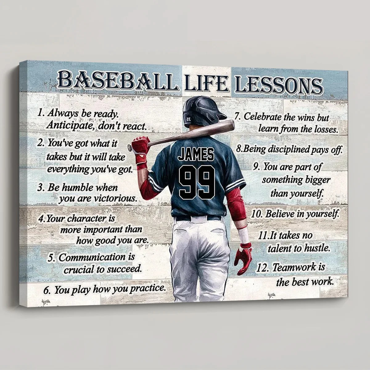 Personalized Baseball Life Lessons Poster / Canvas - Custom Gift For Baseball Lover
