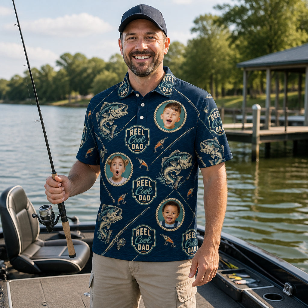 Reel Cool Dad Photo Fishing Polo - Lifestyle 2