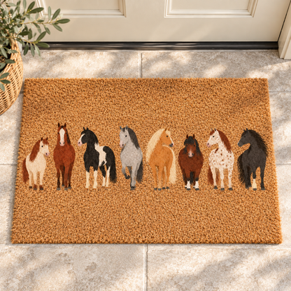 Horse Breeds Coir Doormat, Rustic Horse Lover Door Mat, Housewarming Gift, Newlywed & Wedding Gift, New Home Decor 38fd39d7-0243-4c75-ae42-b2ab9d3cf76c-Th-m-x-d-a-t-m-ch-ng-a-2.png