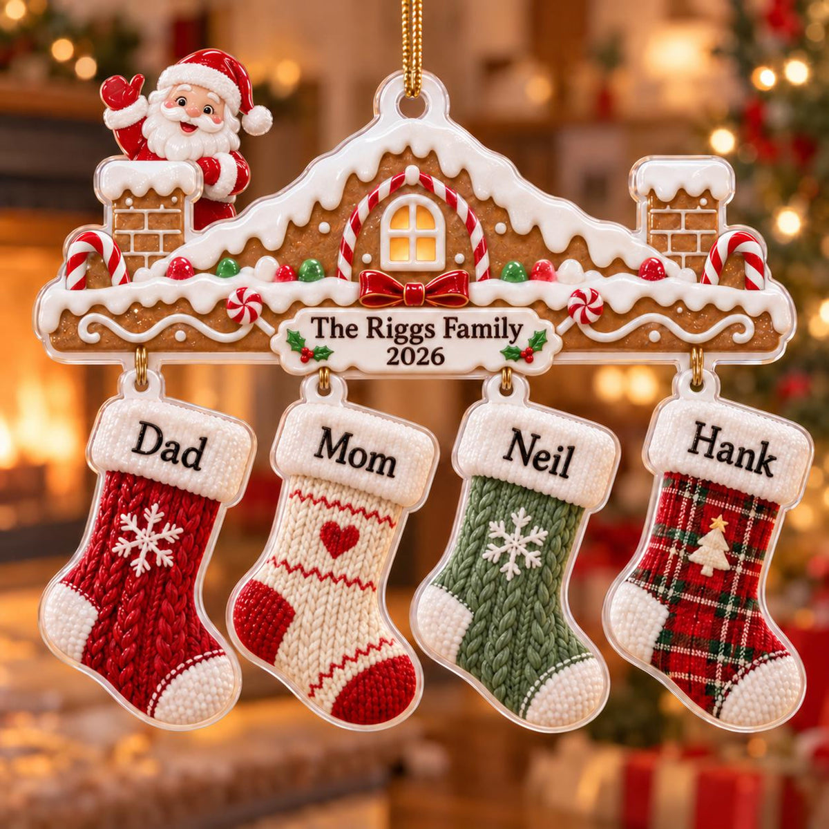 Personalized Family Christmas Ornament With Names, 2026 Stocking Ornament, Custom Family of 4 Christmas Keepsake, New Family Christmas Gift 390590fc-ead1-4b3f-b7e5-26e5c4dcffba-4.jpg