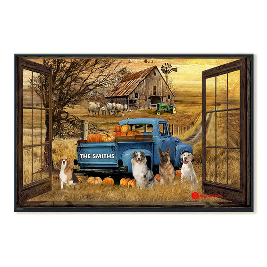 Faux Window Truck Dogs Custom Canvas Gift For Dog Lovers 39_1.jpg