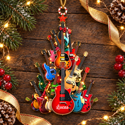 Personalized Guitar Christmas Tree Ornament