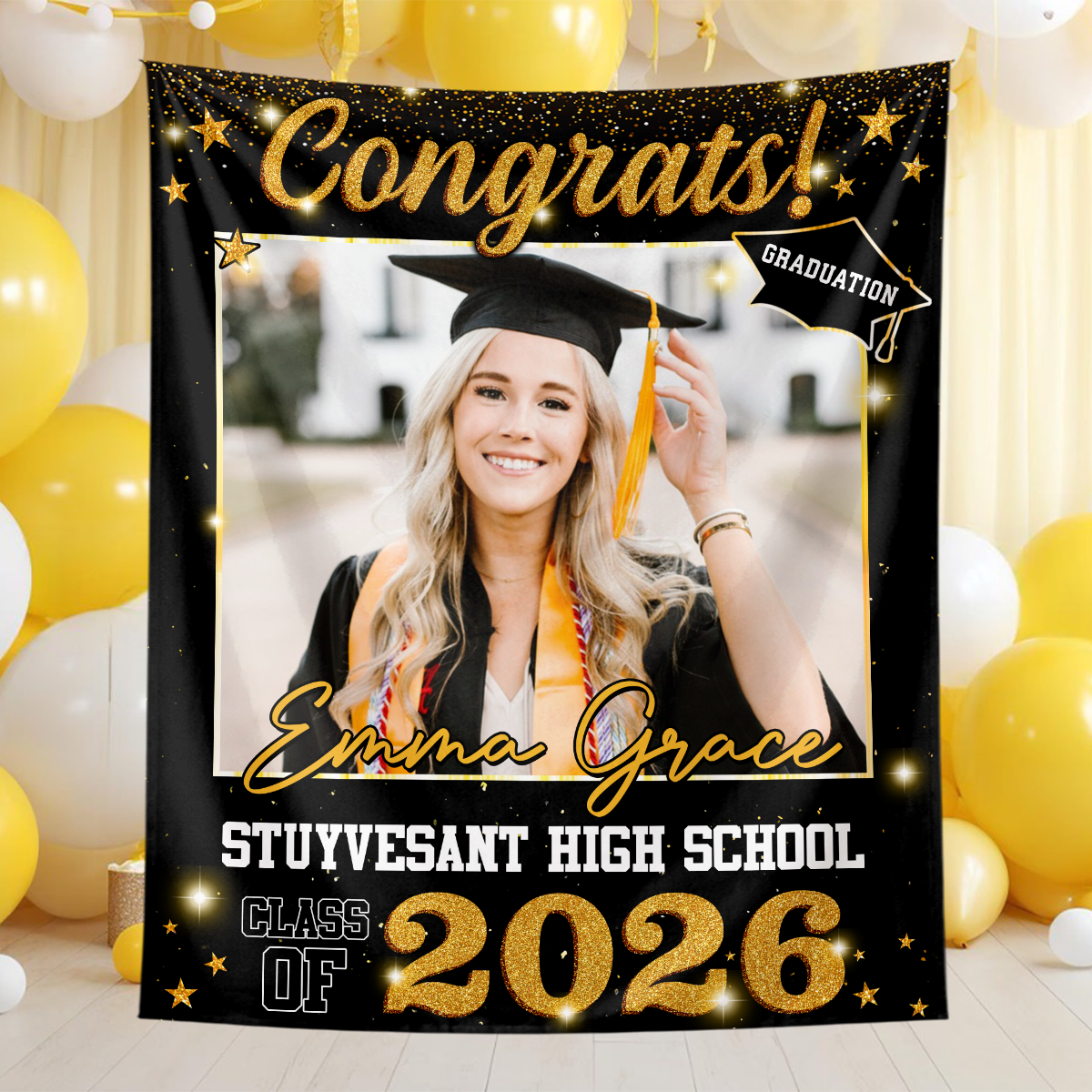 Class Of 2026 Custom Graduation Party Backdrop - Personalized Graduation Backdrop