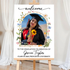 Floral Graduation Class Of 2026 – Personalized Welcome Sign