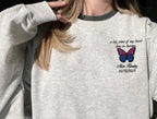Embroidered Butterfly Memorial Hoodie - Custom Name, Date & Quote Sweatshirt - A Big Piece of My Heart Lives In Heaven