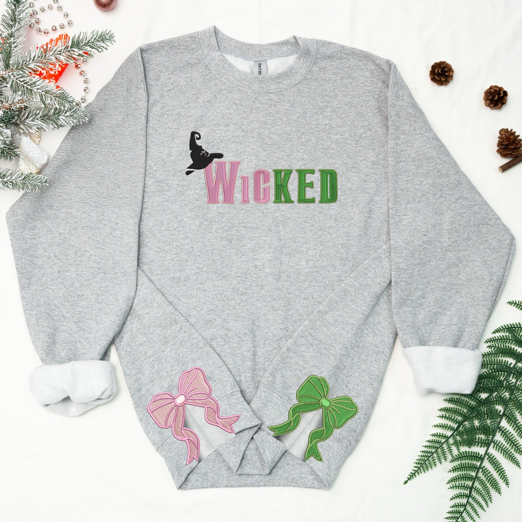 Embroidered Wickeds Sweatshirt, Gift For Fan Of Wizard, Side Bow Sweatshirt 3_22c5df79-580a-4653-807e-57fa2eb22e5e.jpg