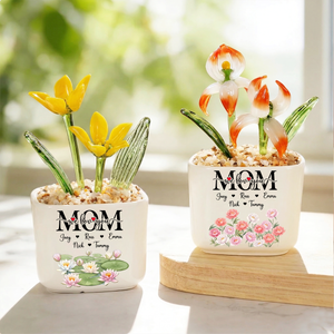 Mom We Love You - Personalized Glass Everlasting Flowers