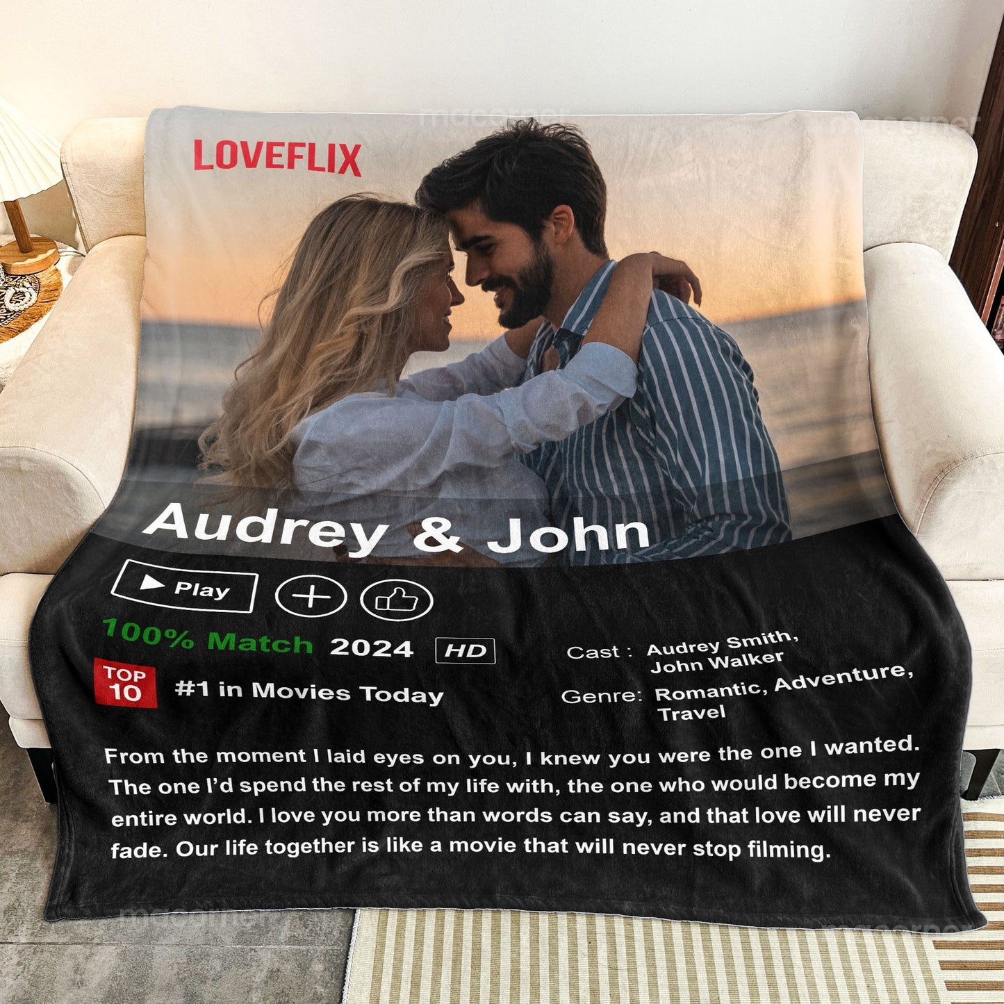 Custom Couples Photo Loveflix Movie Poster - Personalized Blanket - Gift For Couple, Anniversary, Valentine's Day Gift 3_29b10dc8-40b0-41a7-bbff-45488257da40.jpg