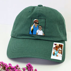 Custom Embroidered Mom Portrait Classic Cap from Photo