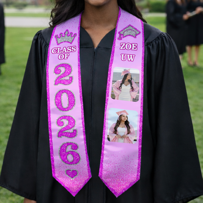 Glitter Graduation Sash Class of 2026