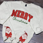 Merry Christmas Embroidered Side Bow Glitter Sweatshirt, Santa Claus Side Bow Sweatshirt, Side Bow Applique Sweatshirt, Trendy Coquette Bow 3_2eb93bd3-db2d-4d4e-a84a-72289e124dd7.jpg
