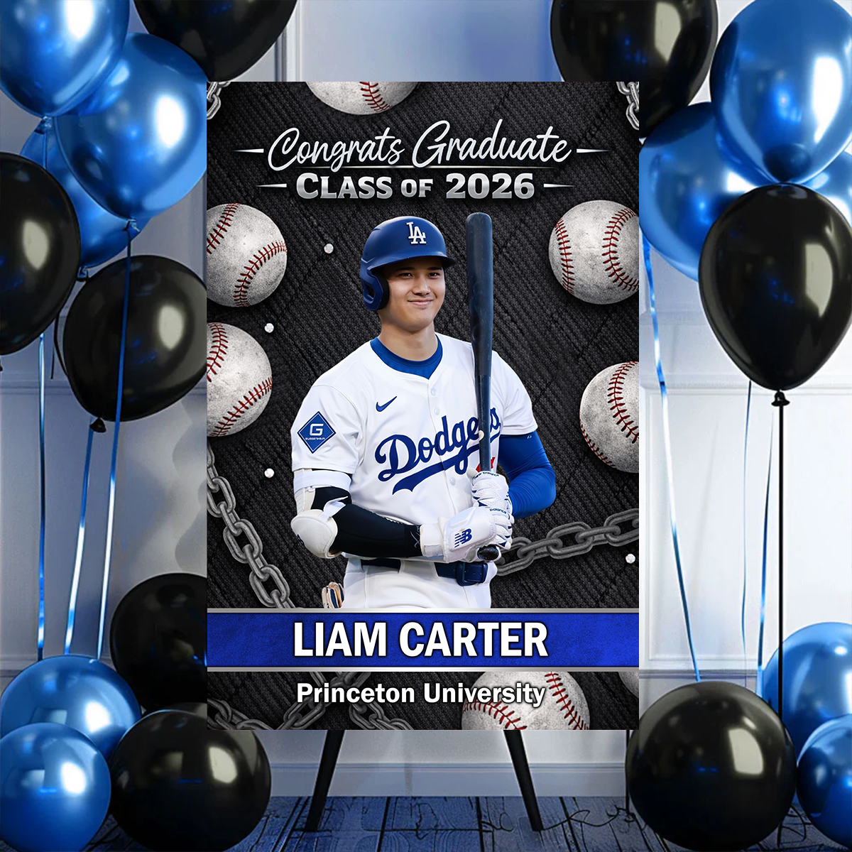 Class Of 2026 Baseball Team - Graduation Party Decor - Personalized Welcome Sign