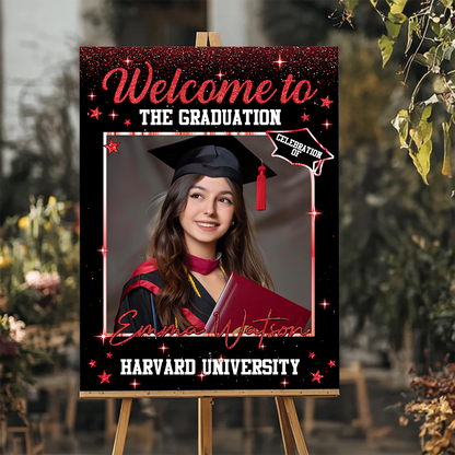 Custom Photo Graduation Welcome Sign - Custom Photo Party Sign