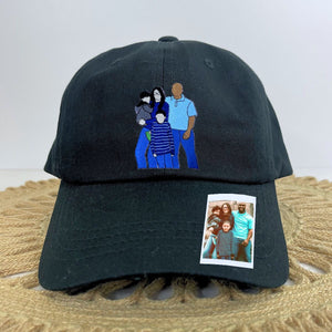 Custom Embroidered Family Portrait Classic Cap from Photo