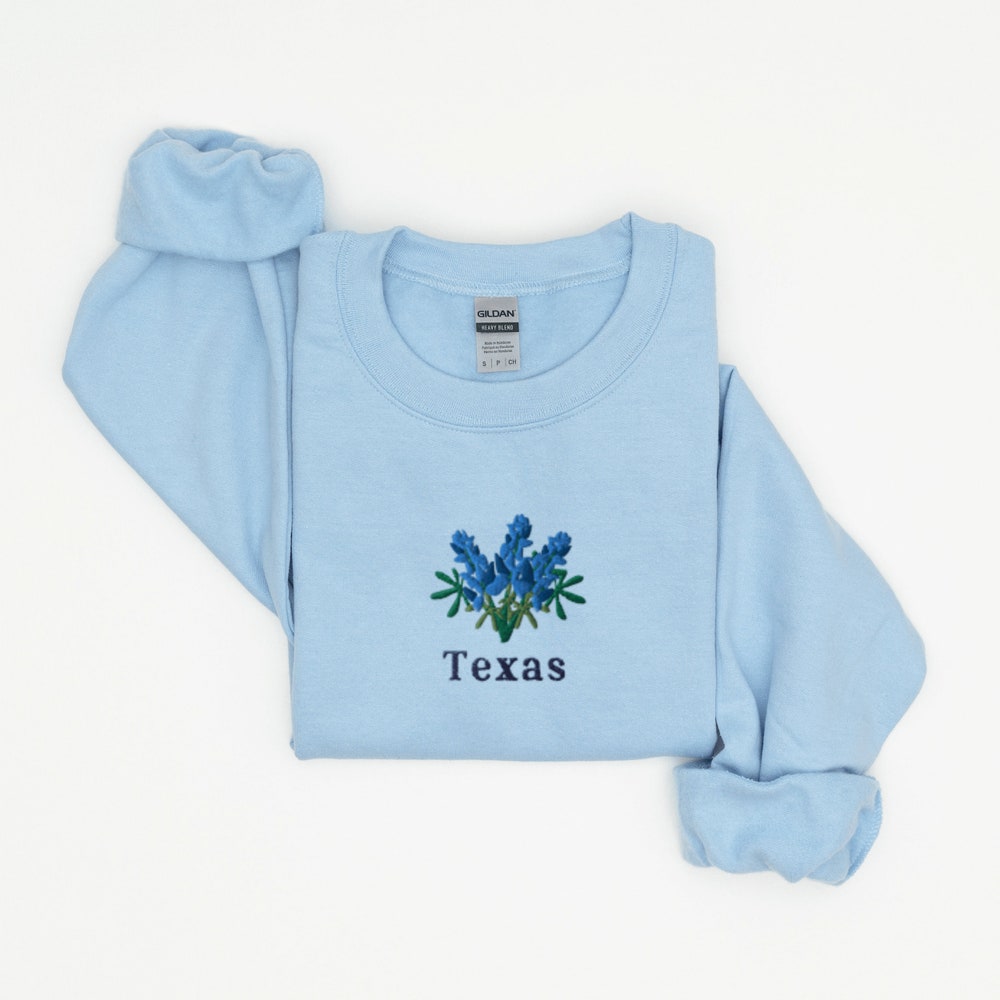 Texas Bluebonnets Sweatshirt, Embroidered Texas Shirt, Texas Crewneck Sweater, Embroidered Bluebonnets Shirt, Texas Bluebonnets 3_3bbe577b-13e3-4c87-8baf-dd7a9fe4a30d.jpg