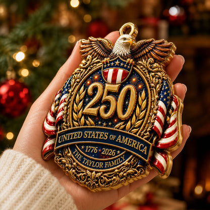 America 250 Decorations Anniversary - Real 3D Raised Ornament