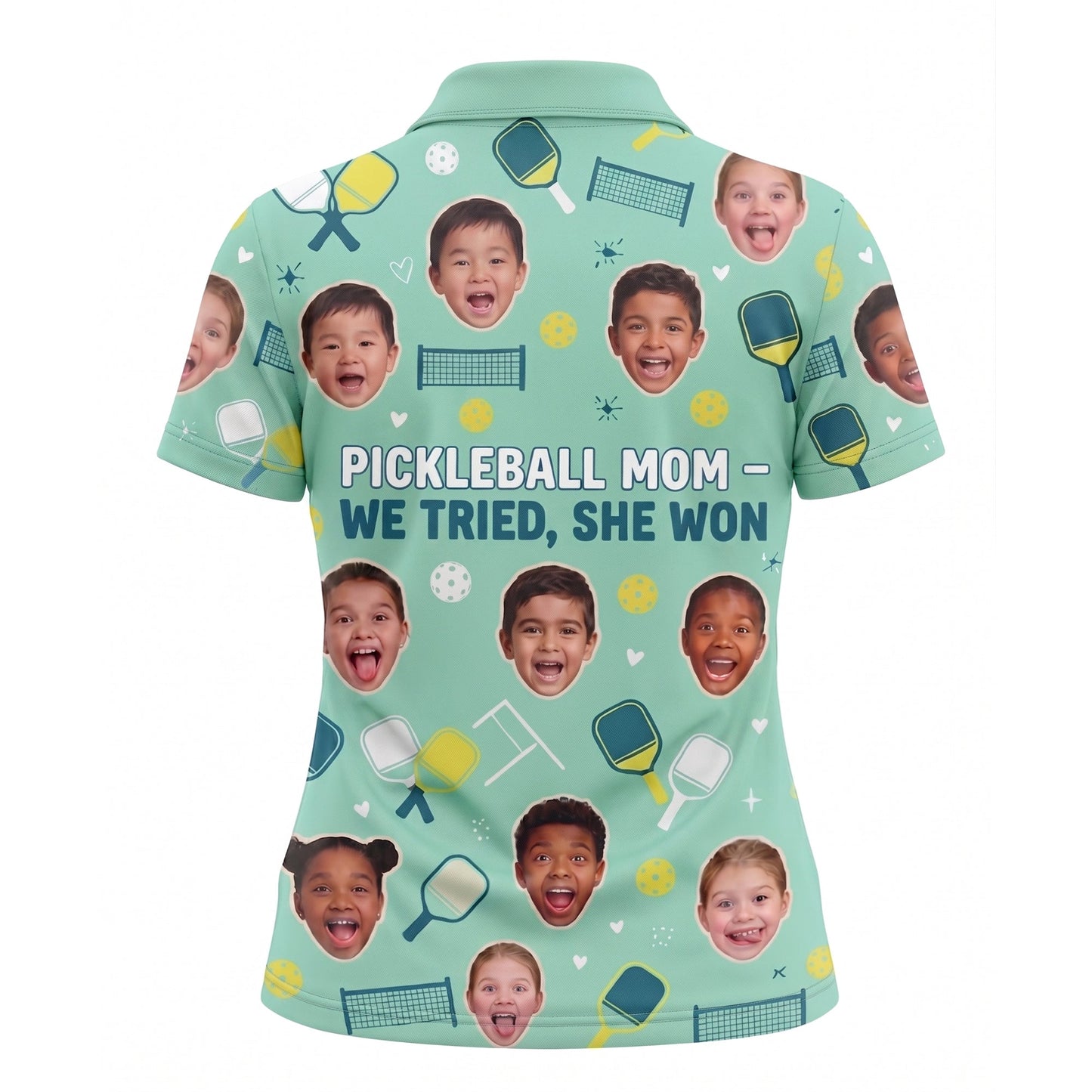 Pickleball Mom We Tried She Won Custom Face Womens Polo