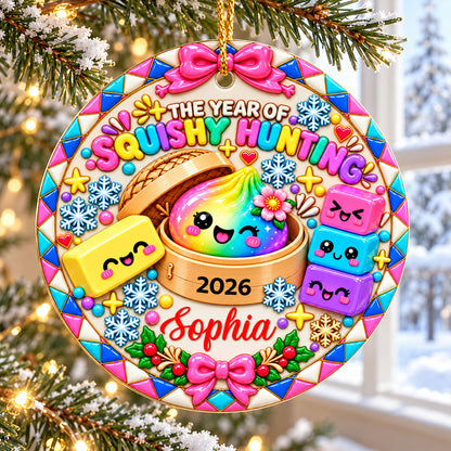The Year of Squishy Hunting - Personalized Ceramic Ornament - Christmas Gift for Daughter, Granddaughter, Children