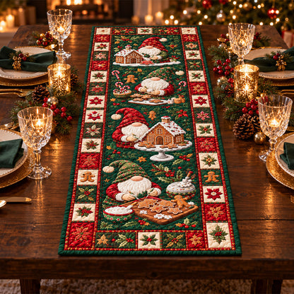 Christmas Quilted Table Runner, Holiday Winter Dining Table Decor