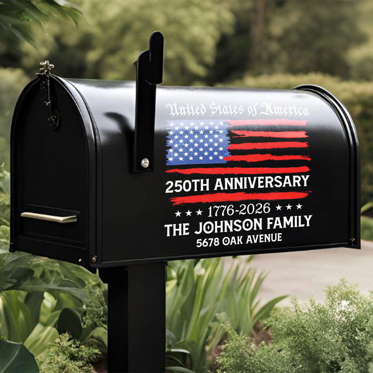 Personalized USA 250th Anniversary Mailbox Decal