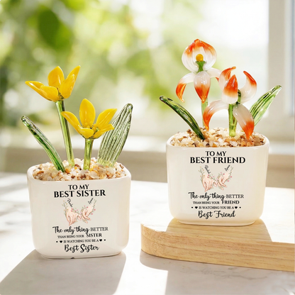 Holding Hands - Personalized Glass Everlasting Flowers