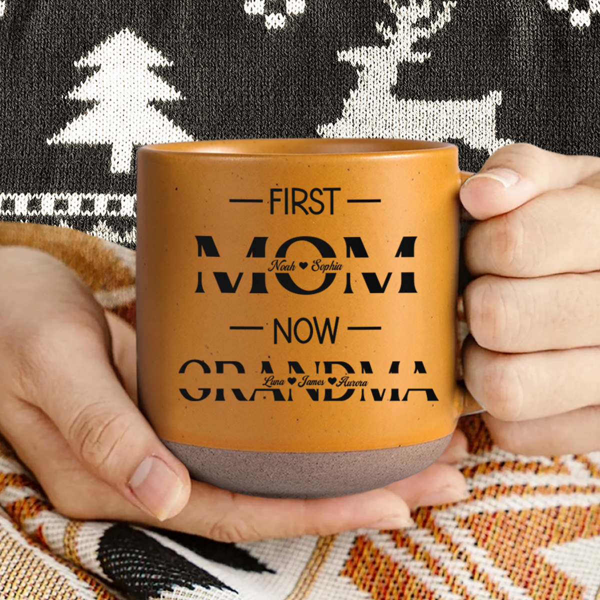 Custom Name First Mom Now Grandma Mother's Day Pottery Mug