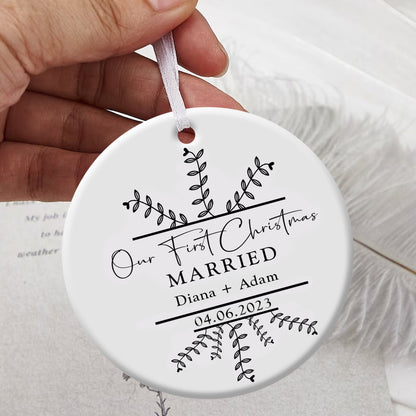 Christmas Engaged Classic Style - Personalized Ornament - Christmas Gift 3_5457b062-e467-4c44-8d6c-9e21e6eab10d.jpg