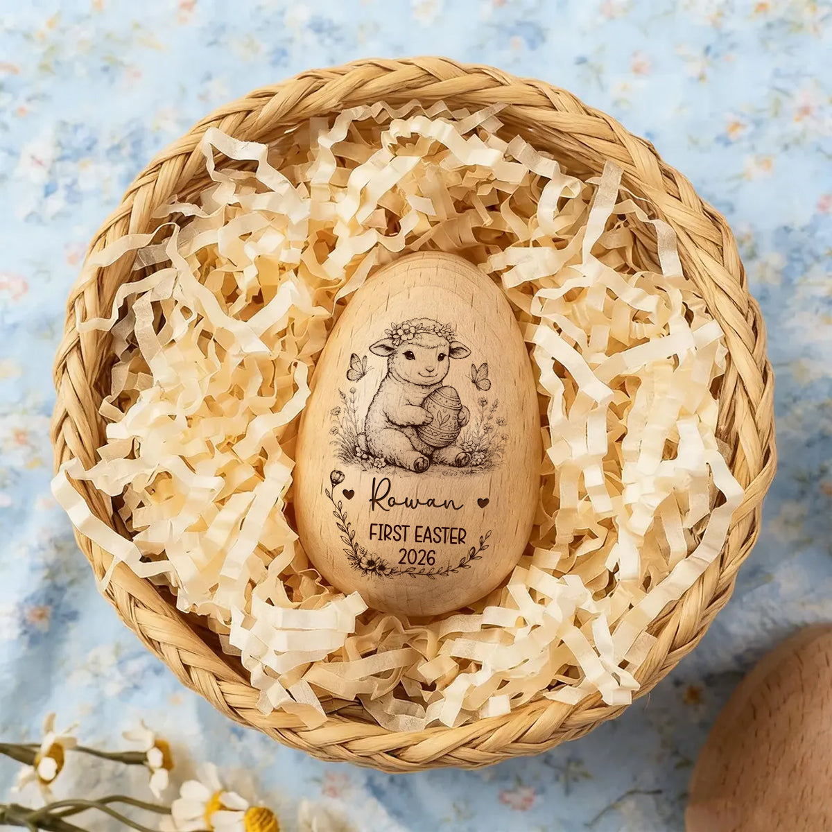 Personalized First Easter Wooden Egg Keepsake - Wooden Easter Eggs