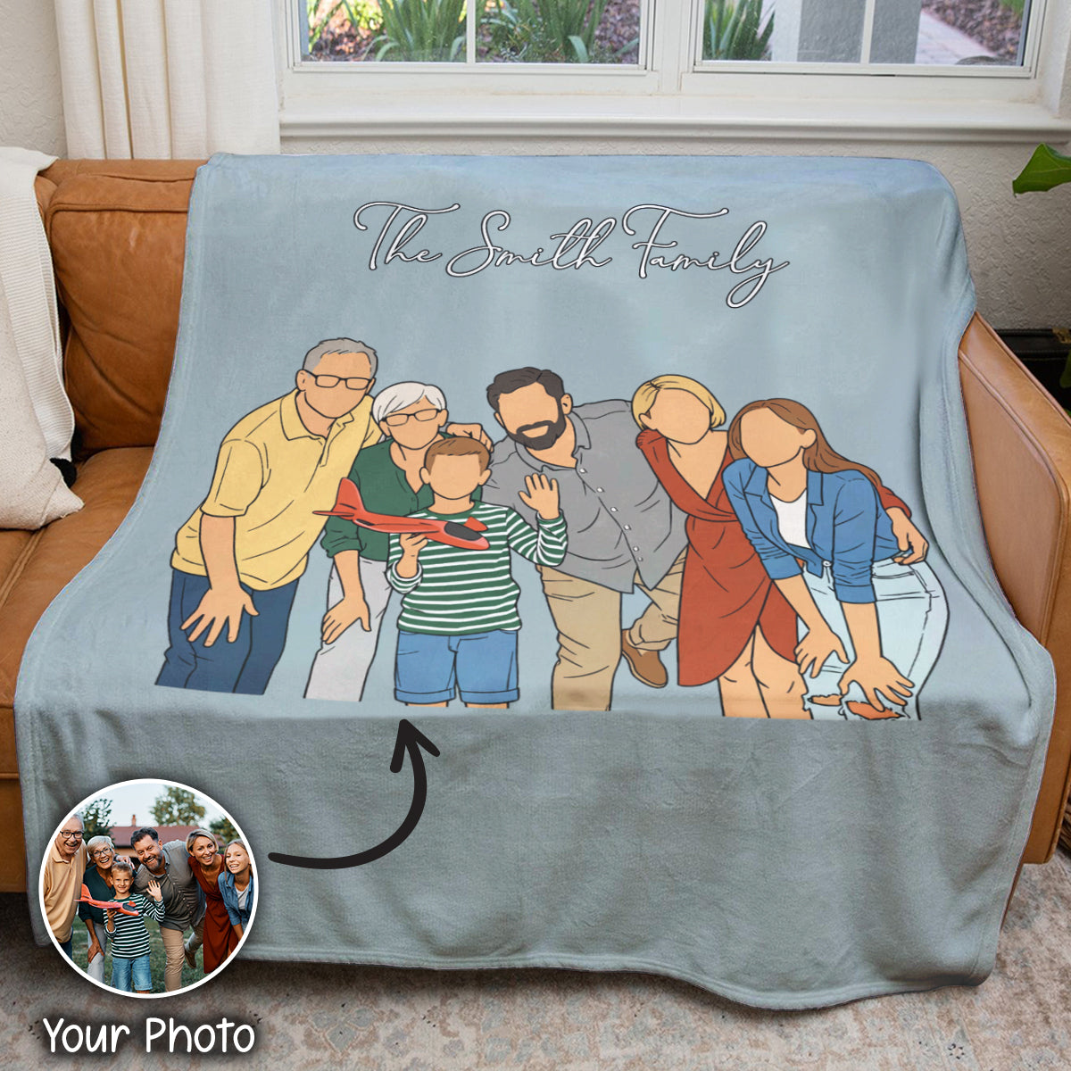 Minimalist Couple Line Art - Blanket For Couple