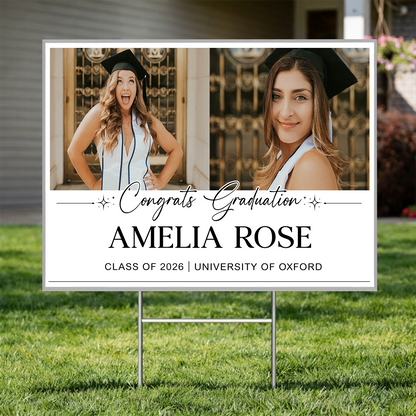 Class Of 2026 Photo Yard Sign - Personalized Lawn Sign