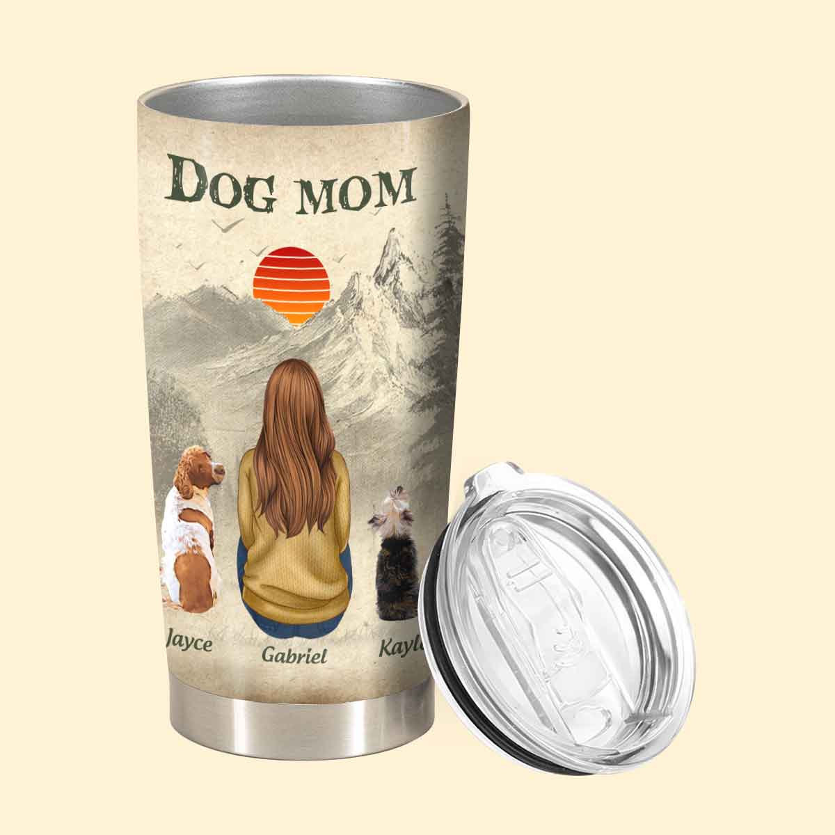 Dog Mom And Her Baby - Personalized Tumbler - Birthday Mother's Day Gifts For Dog Mom, Cat Mom Tumbler - Dog Mom 3_697cfded-2a7a-4742-aa92-c8493baf14cb.jpg