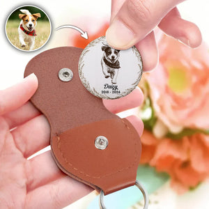 When You Miss Me - Pencil Sketch Leather Pocket Hug