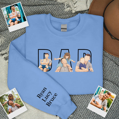 Custom Portrait Hoodie - Embroidered Dad Sweatshirt - Father's Day Gift