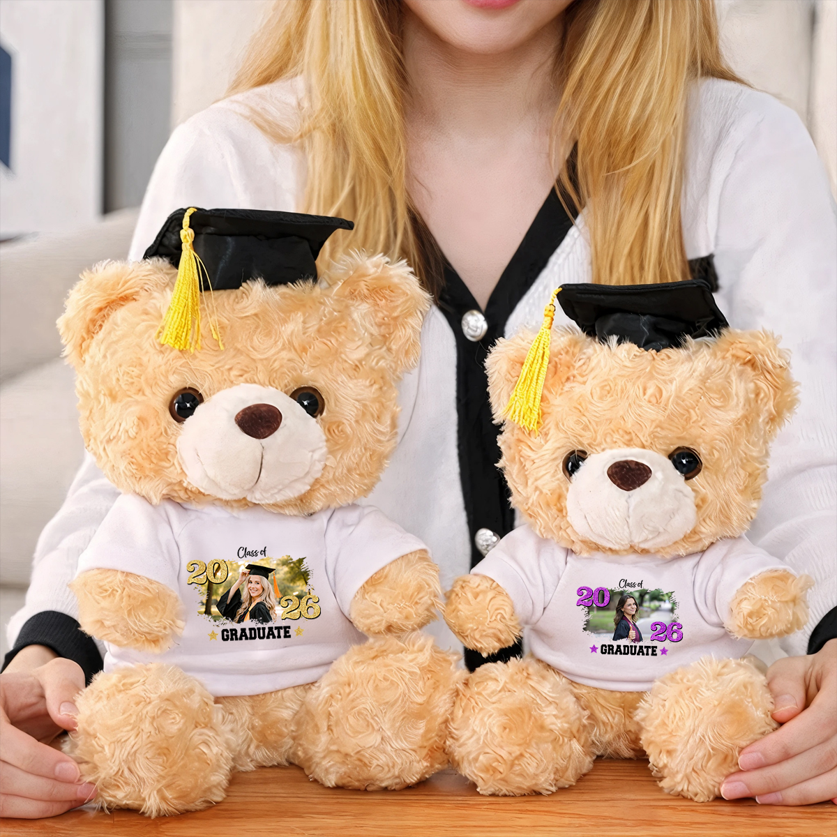 Personalized Graduation Teddy Bear Class Of 2026 Glitter