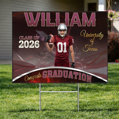 School Name Graduation Yard Sign Class of 2026 Lawn Sign