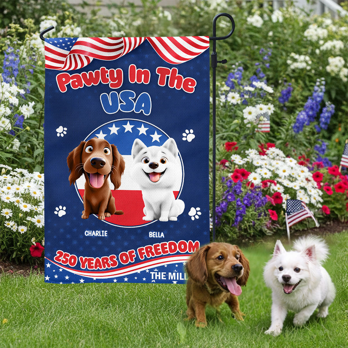 Pawty In The USA 250 Years Of Freedom - Personalized Flag